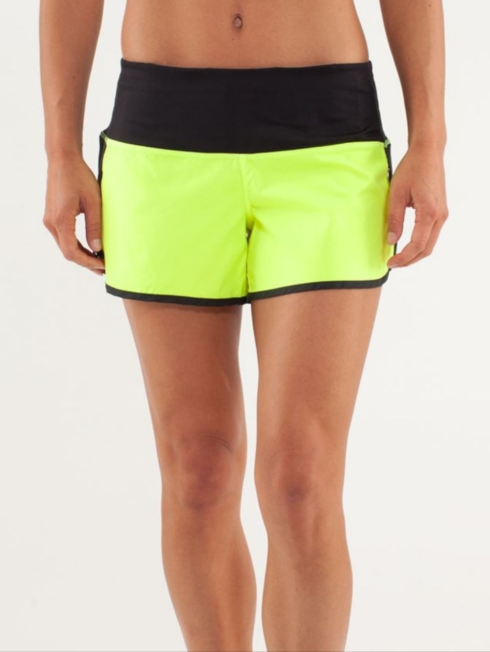 Lululemon Run: Sun Sprinter Short Ray Neon Yellow Black Size 6
